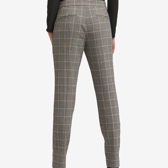 DKNY Plaid Straight-legged Pants - Picture 2 of 2